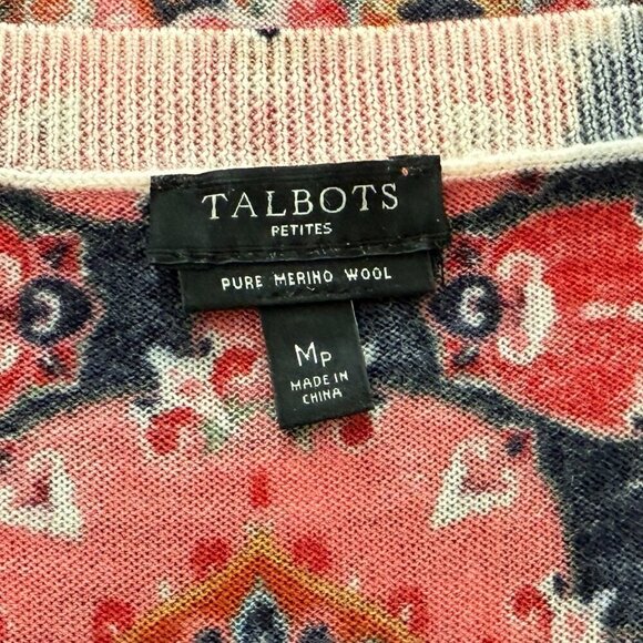 Vibrant Talbots Pure Merano Wool Light Weight Crew Neck Pull Over Sweater - Picture 7 of 11